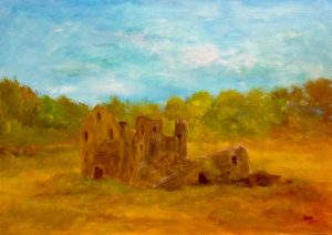 Ruine de pierres, Kyna de Schouël artiste peintre