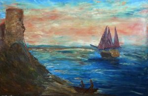 Le pirate des mers, Kyna de Schouël artiste peintre
