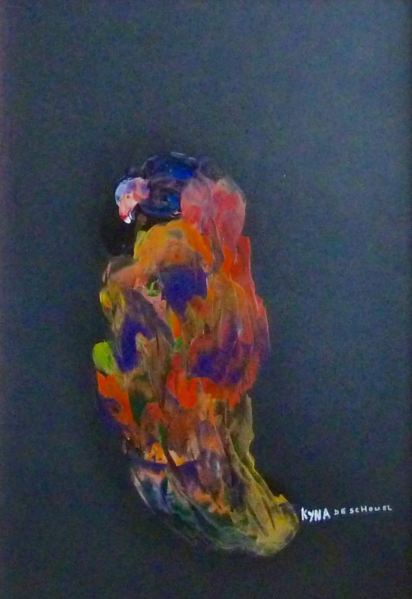 Le sorcier, peinture abstraite, Kyna de Schouël artiste peintre