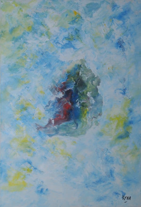 Le nid, peinture abstraite, Kyna de Schouël artiste peintre