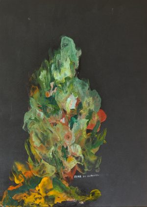 Pensée verte, peinture abstraite, Kyna de Schouël artiste peintre
