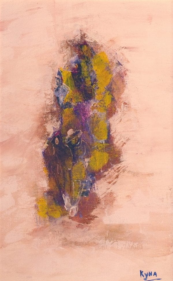 L'inquiétant M. John, peinture abstraite, Kyna de Schouël artiste peintre