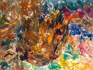 Les flammes, peinture abstraite, Kyna de Schouël artiste peintre