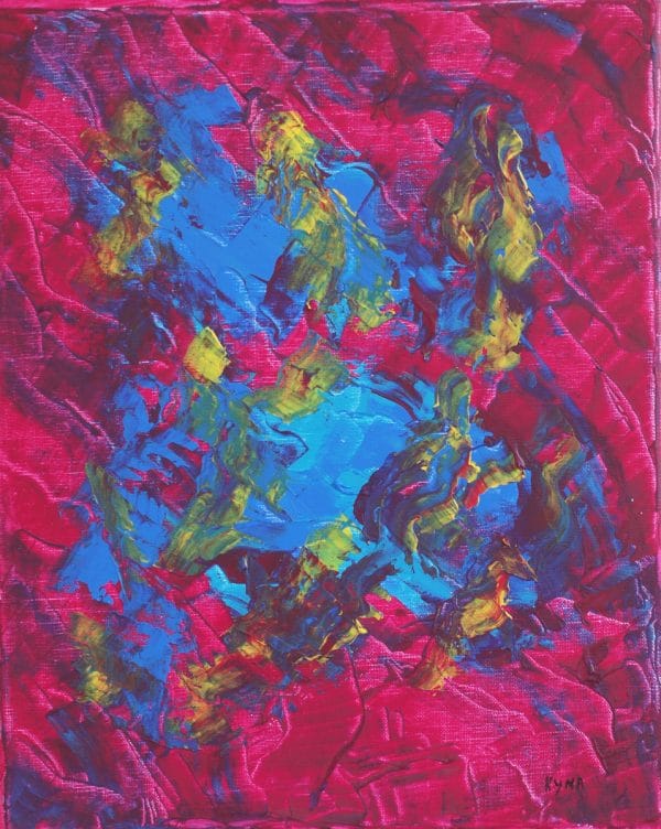 Mer rouge, peinture abstraite, Kyna de Schouël artiste peintre